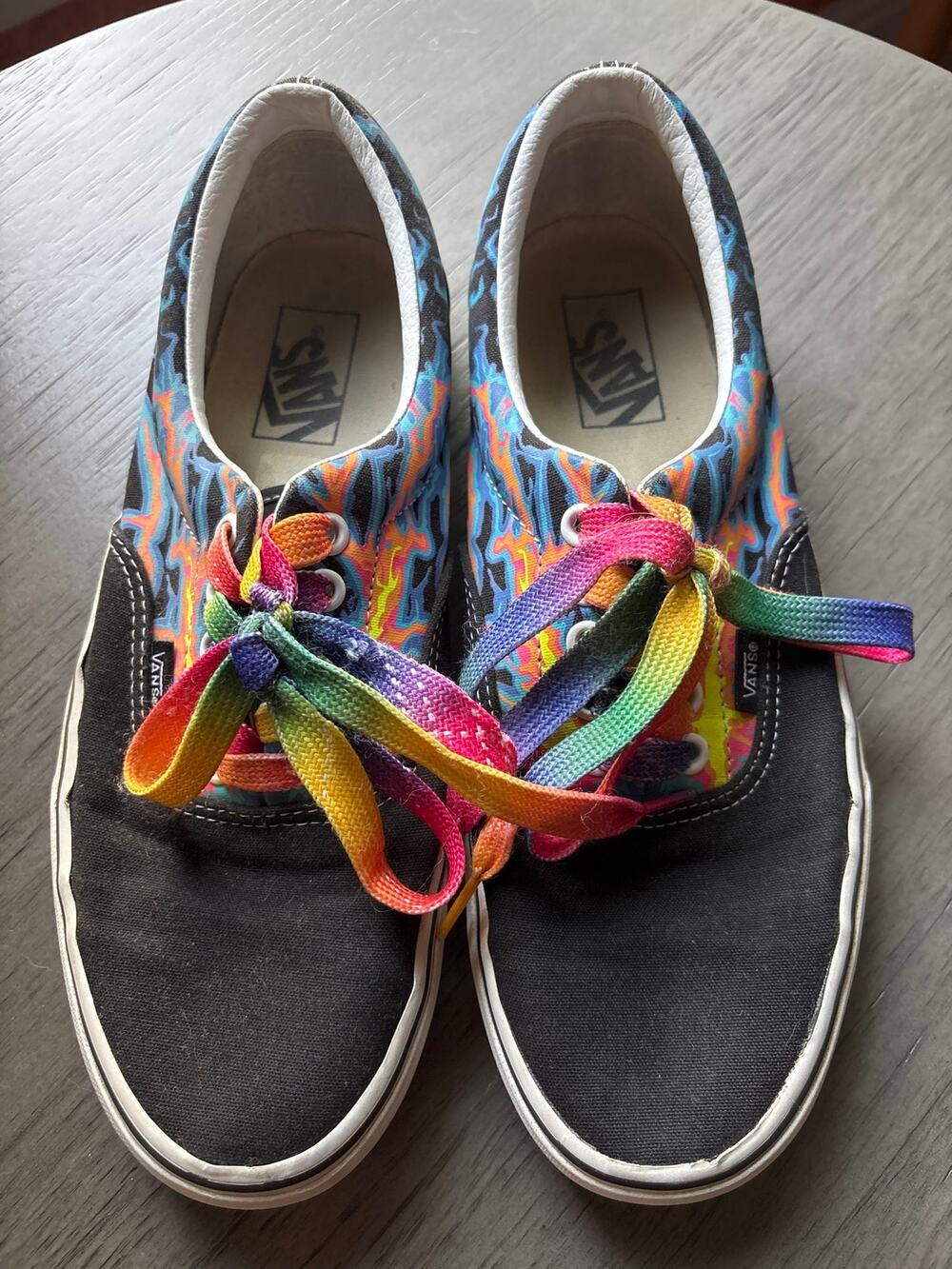 Vans Era Electric Flame Black GLOW IN THE DARK Sneakers Men’s 9 women’s 10.5